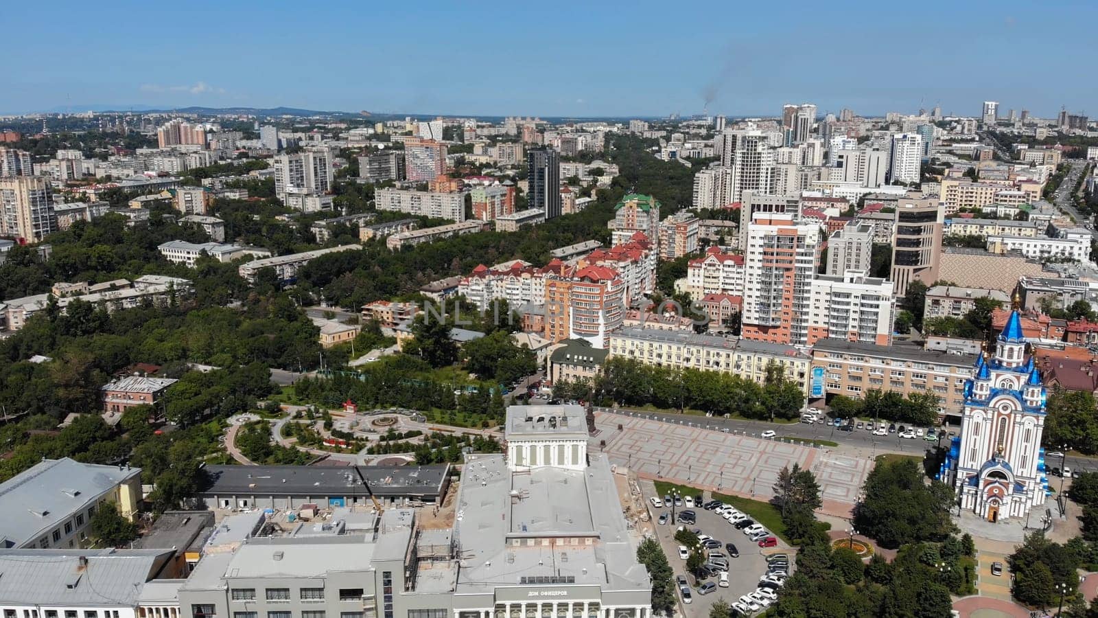Khabarovsk city from a bird's-eye view