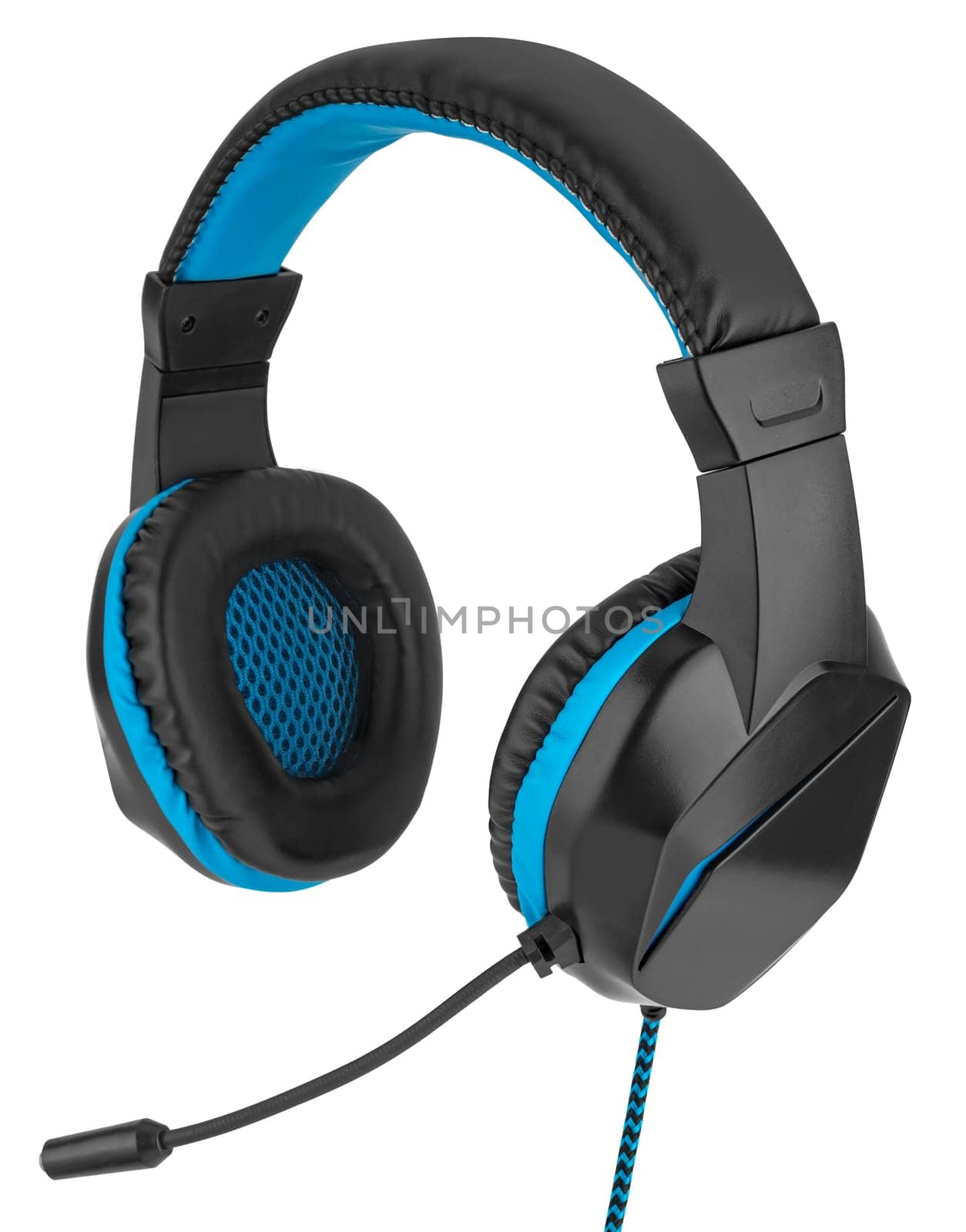 Wired headphones, computer accessory, in isolation on a white background by A_A