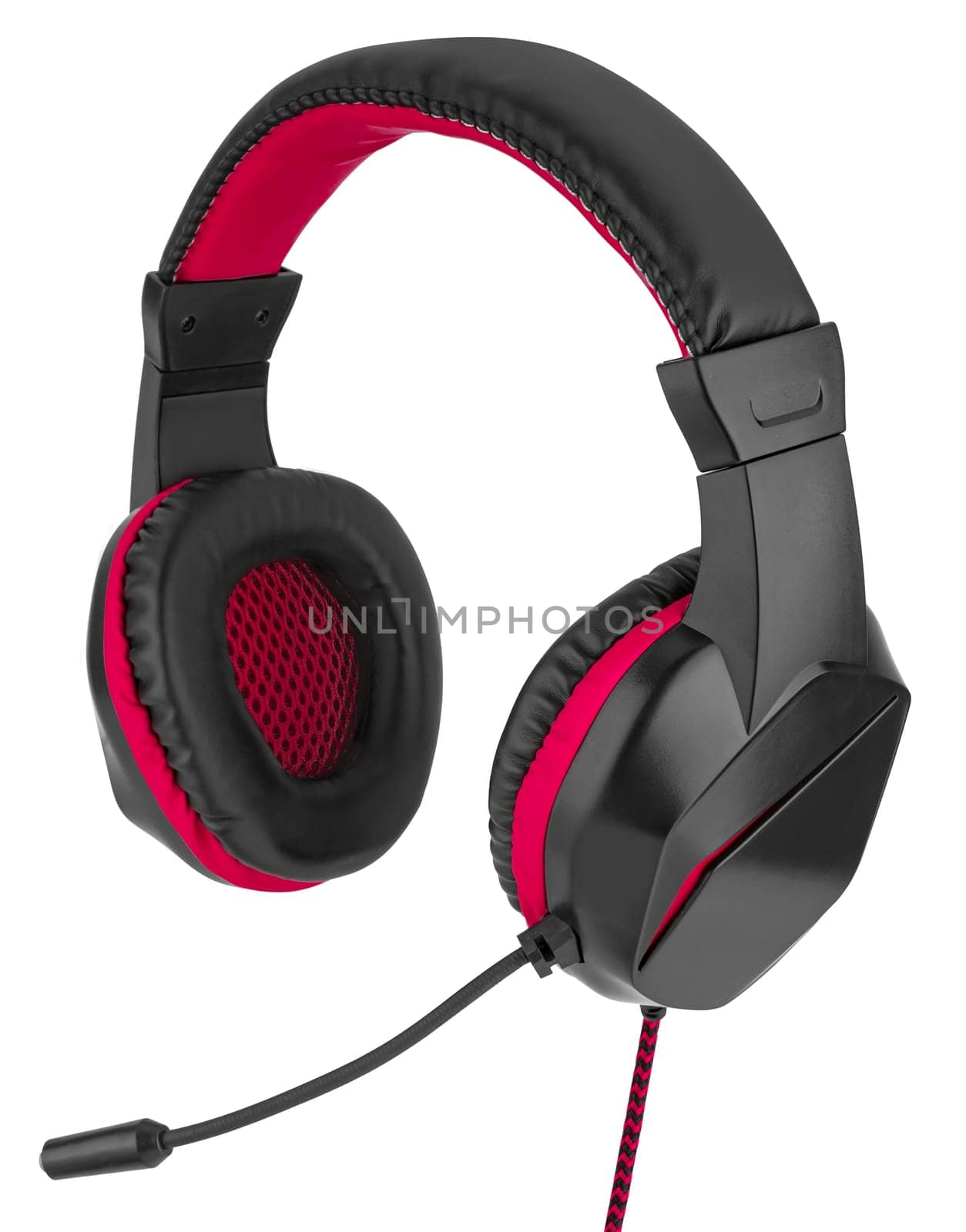 Wired headphones, computer accessory, in isolation on a white background by A_A