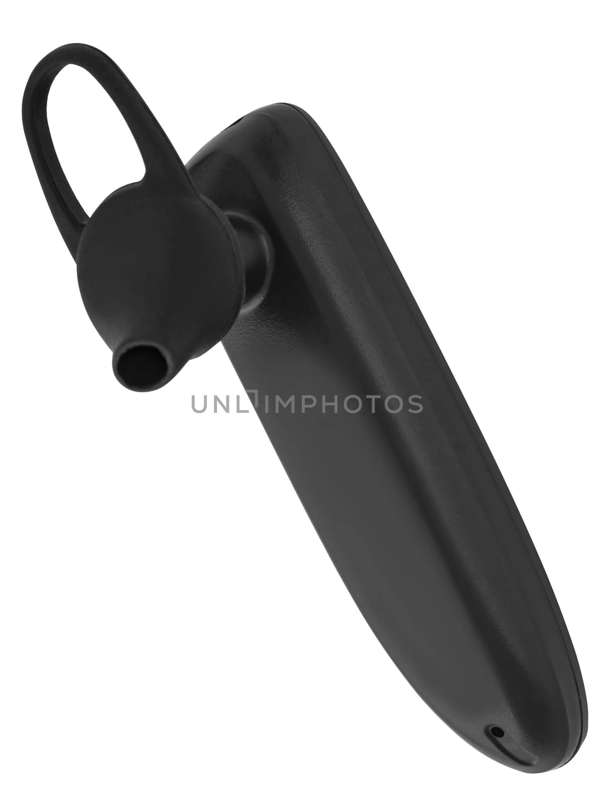 Wireless headset, phone accessory on white background in isolation
