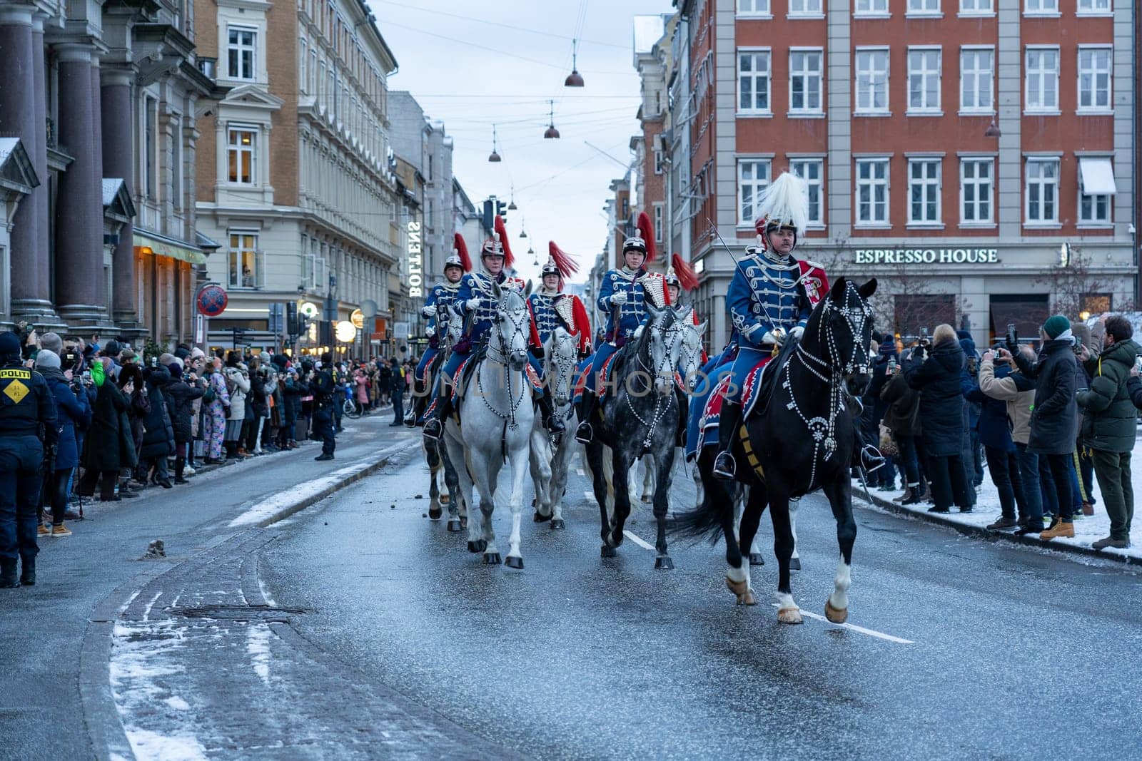 Queen Margrethe II Ride in Golden Carriage by oliverfoerstner