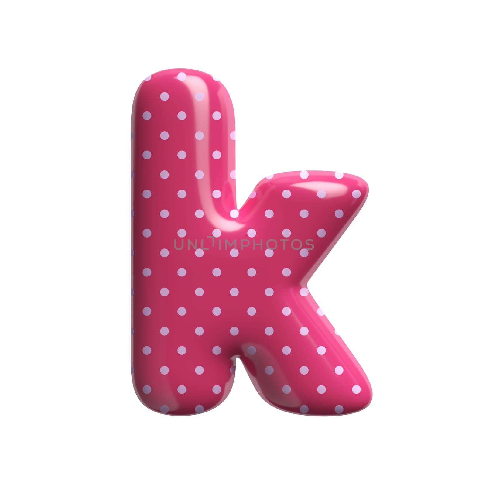 Polka dot letter K - Small 3d pink retro font - Suitable for Fashion, retro design or decoration related subjects by chrisroll