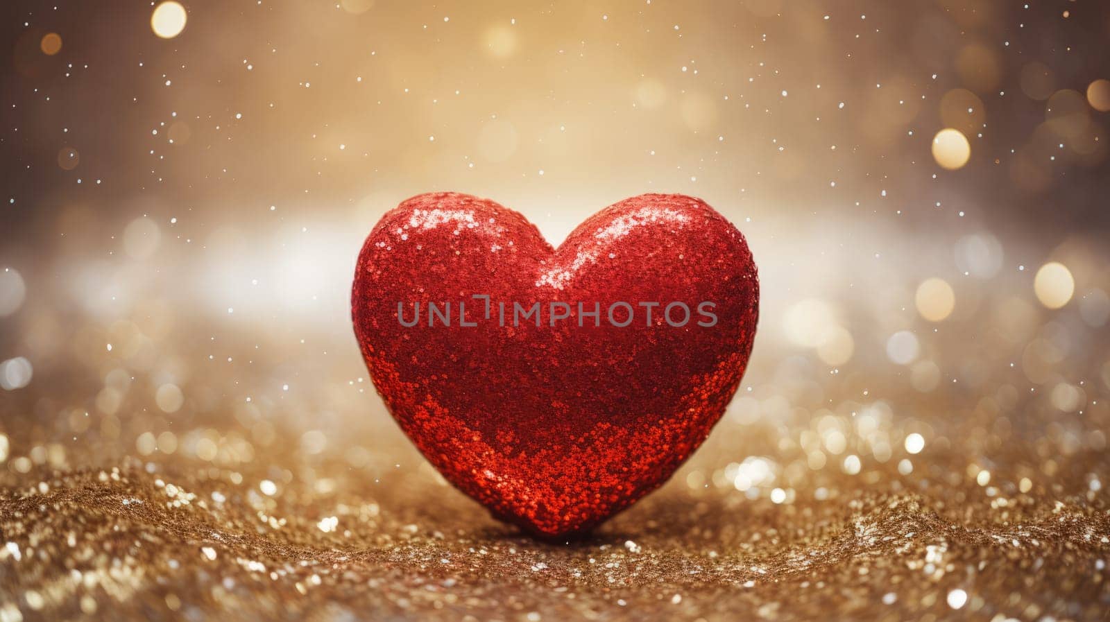 Close up red hearts are placed on the table bokeh background. Valentine's Day background and texture