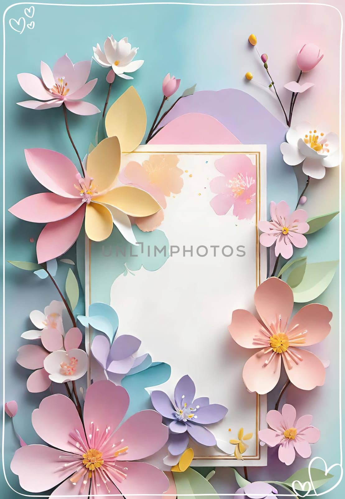 Spring flowers frame with copy space for your text. by yilmazsavaskandag