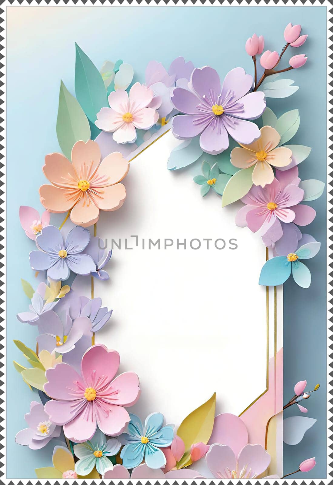 Spring flowers frame with copy space for your text. by yilmazsavaskandag