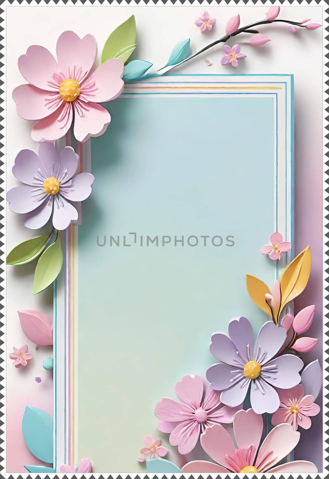 Spring flowers frame with copy space for your text. by yilmazsavaskandag