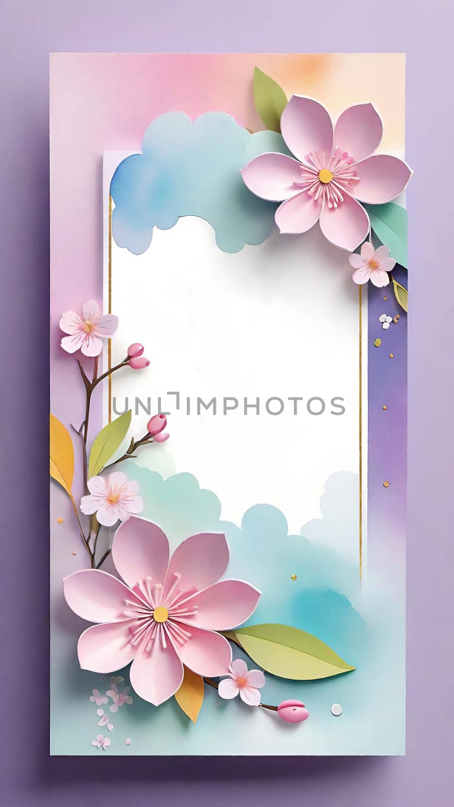 Spring flowers frame with copy space for your text. by yilmazsavaskandag