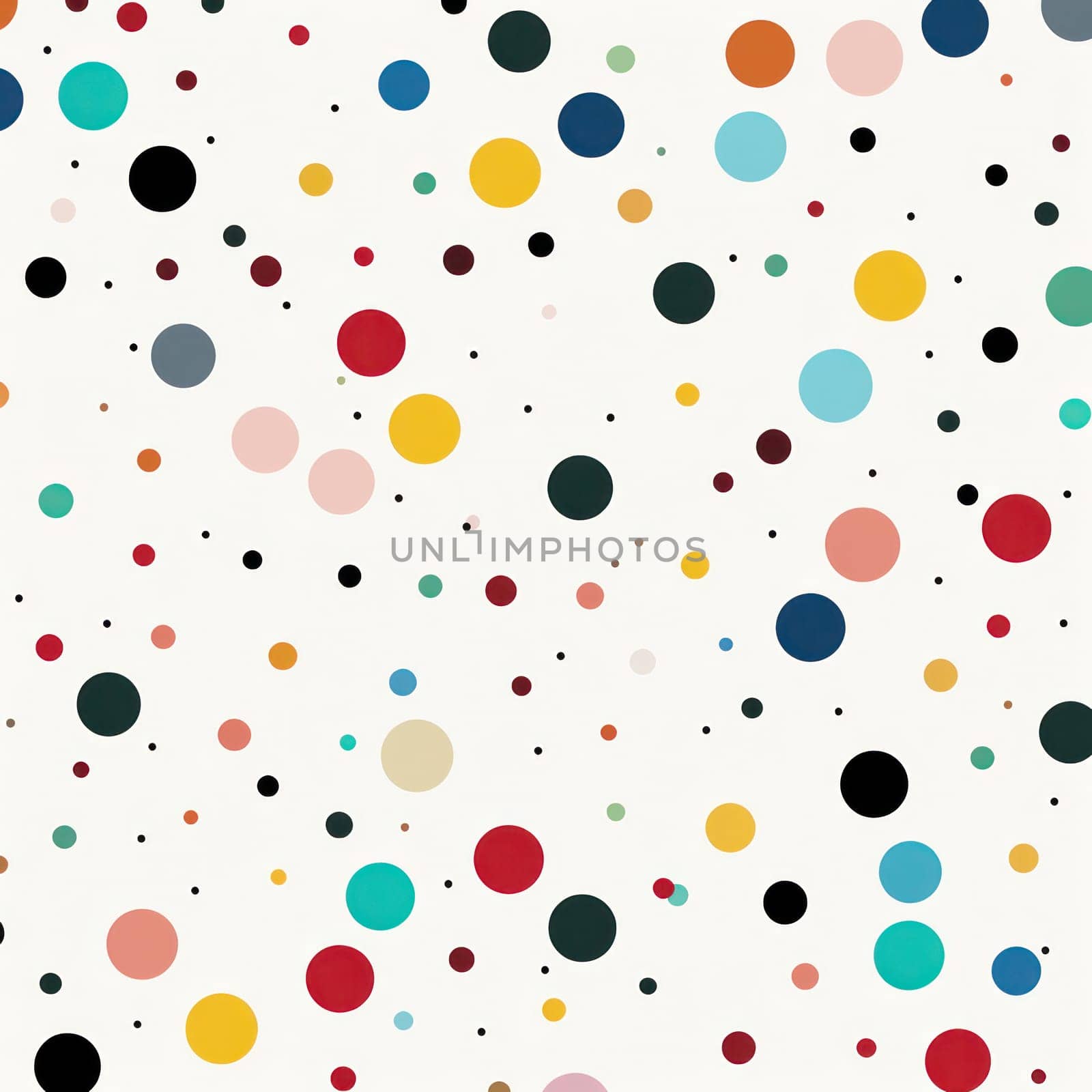 Colorful Confetti Celebration: Seamless Polka Dot Party Pattern on White Background by Vichizh