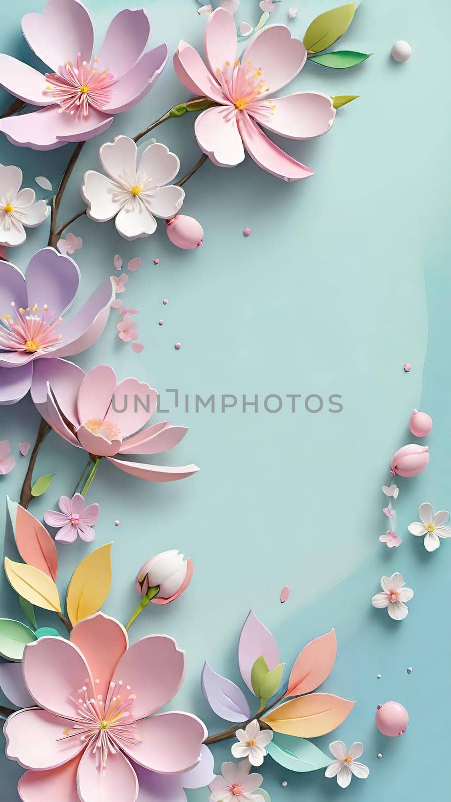 Spring flowers frame with copy space for your text. by yilmazsavaskandag