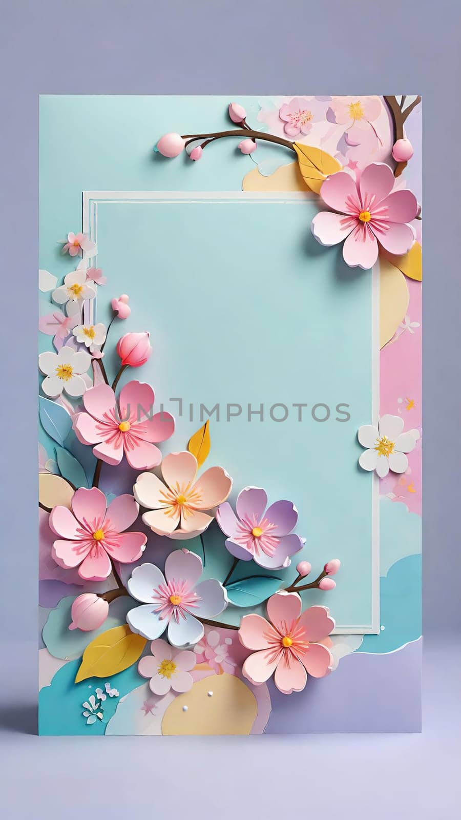 Spring flowers frame with copy space for your text. by yilmazsavaskandag