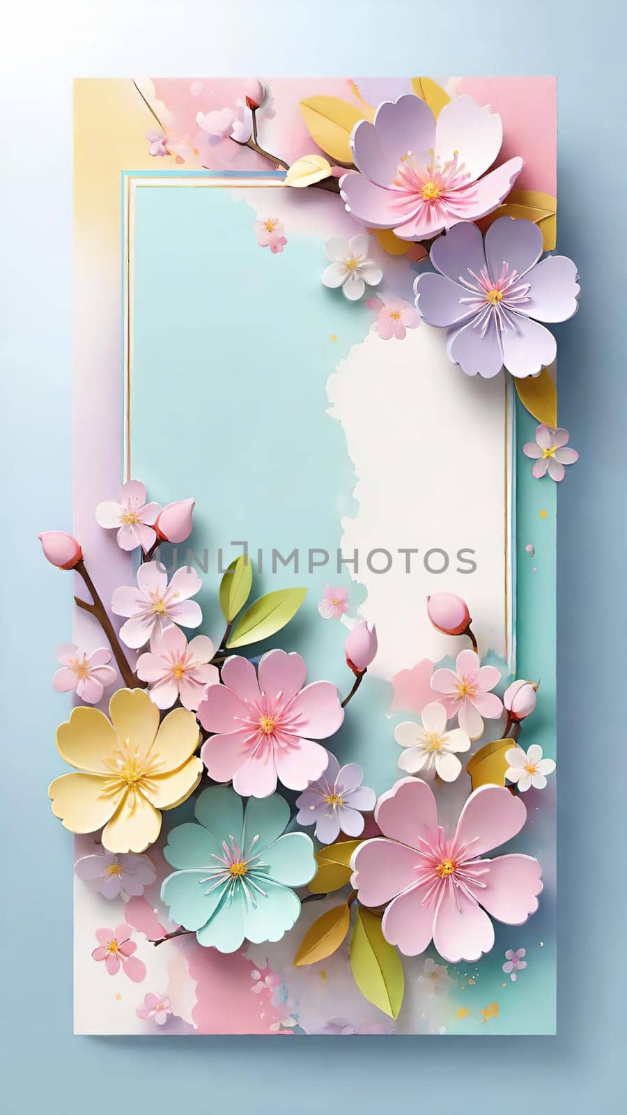 Spring flowers frame with copy space for your text. by yilmazsavaskandag