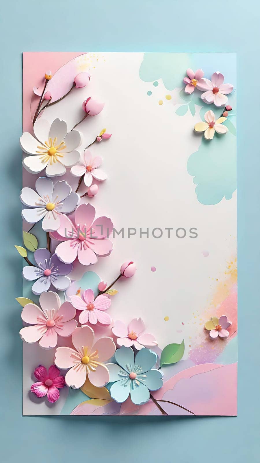 Spring flowers frame with copy space for your text. by yilmazsavaskandag