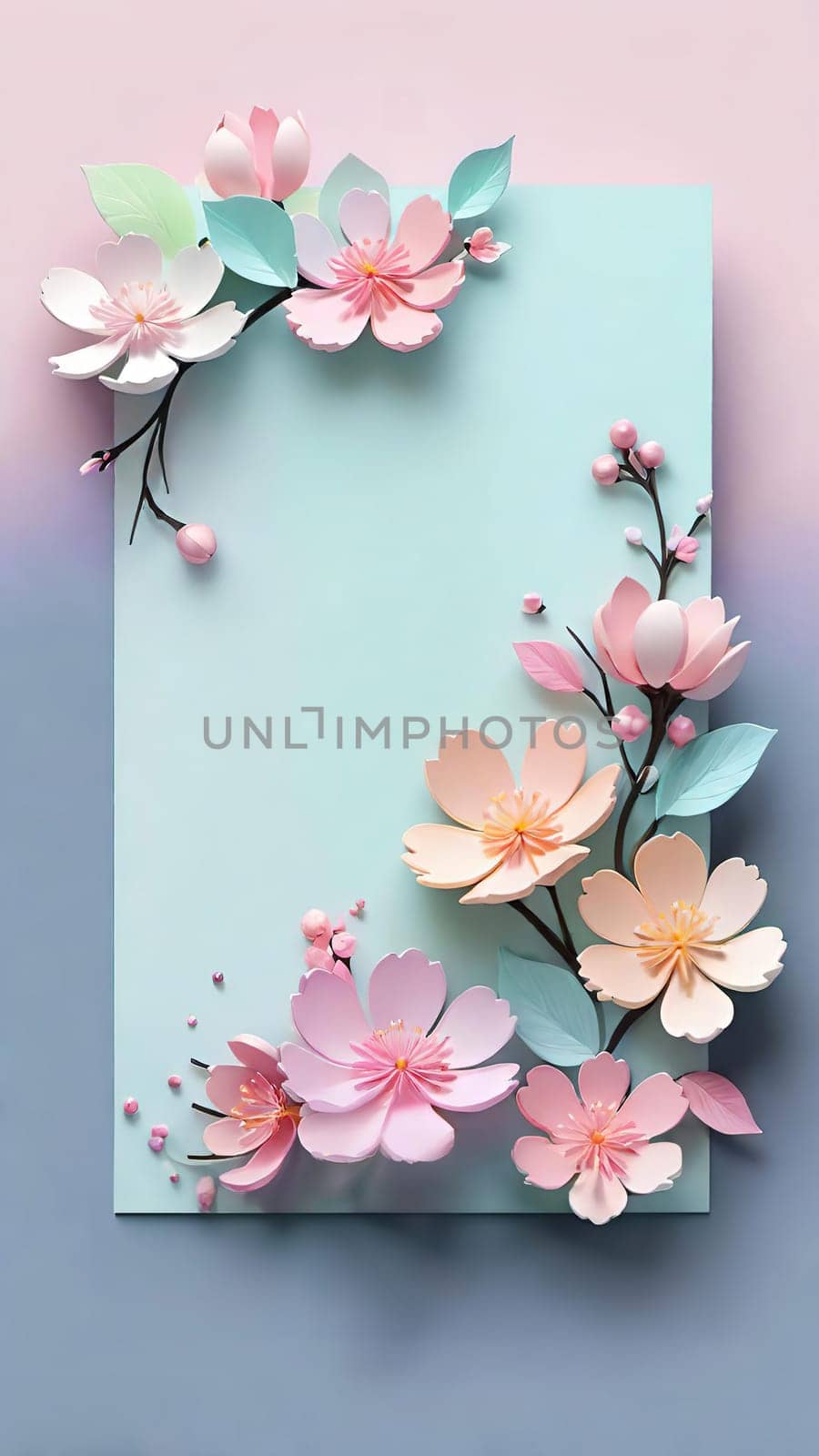 Spring flowers frame with copy space for your text. by yilmazsavaskandag