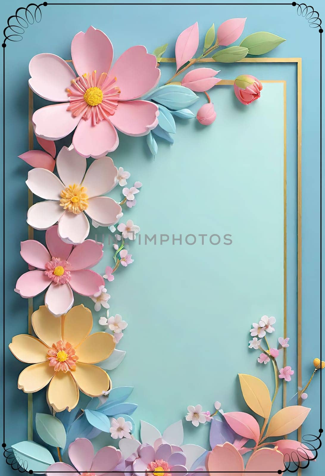 Spring flowers frame with copy space for your text. by yilmazsavaskandag