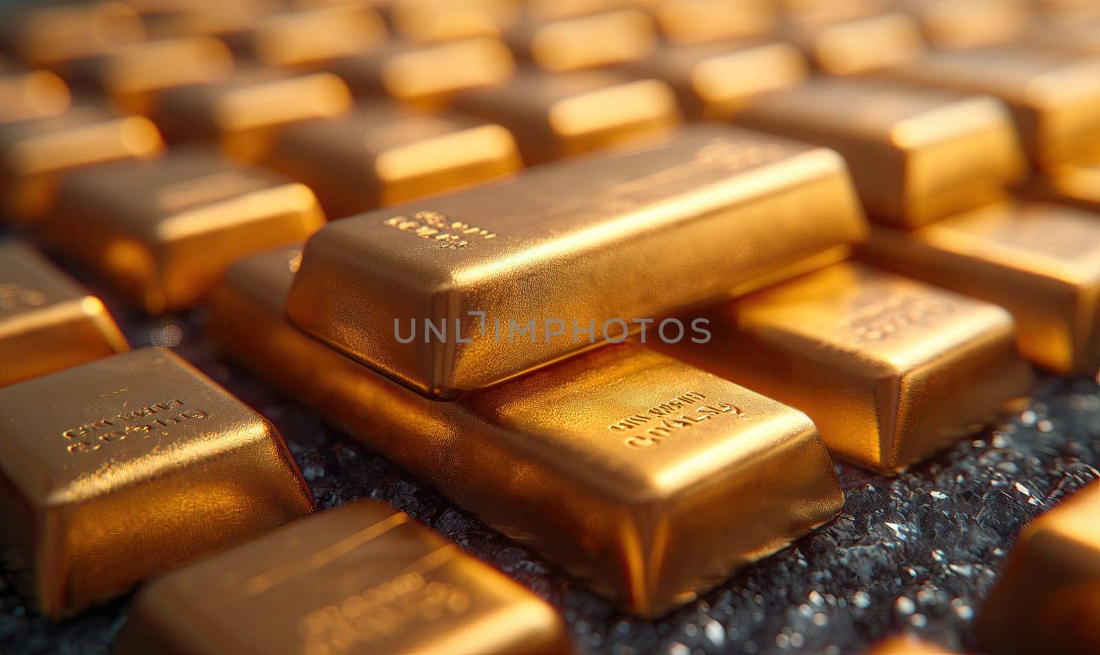 Abstract gold bars as a textural background. by Fischeron