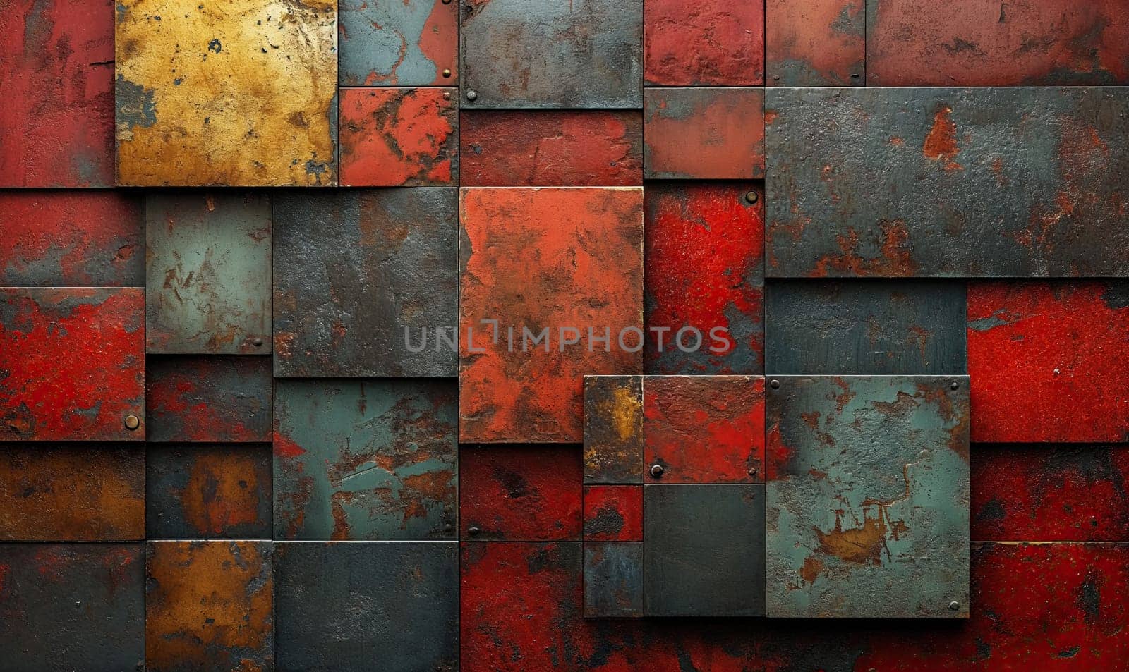 Abstract background, realistic background texture of colored rusty iron. Selective soft focus.