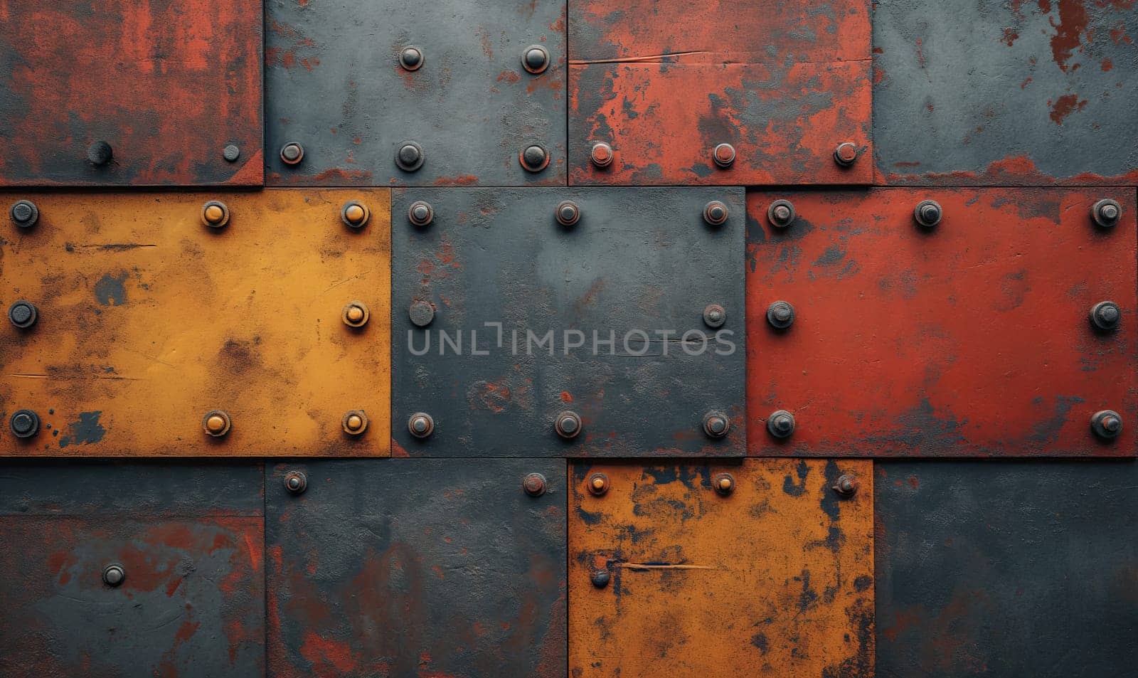 Industrial colored background with metal textures. by Fischeron