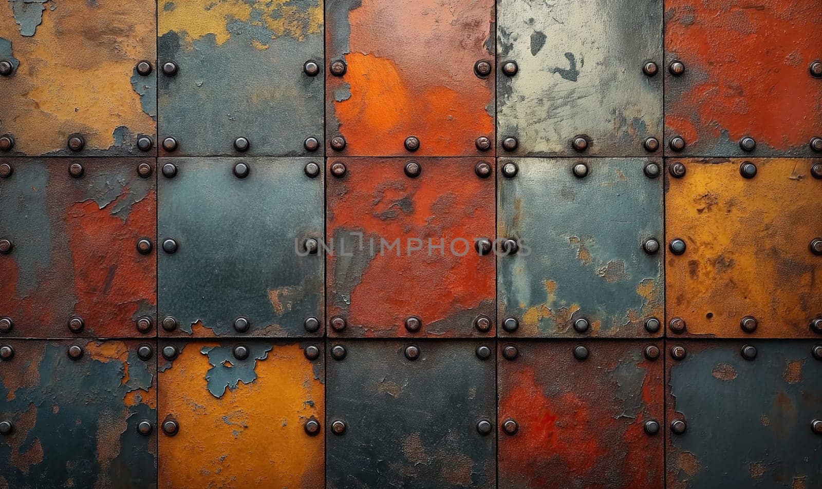 Industrial colored background with metal textures. by Fischeron