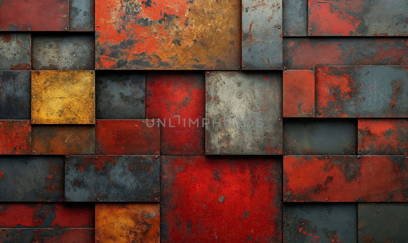 Abstract background, realistic background texture of colored rusty iron. by Fischeron