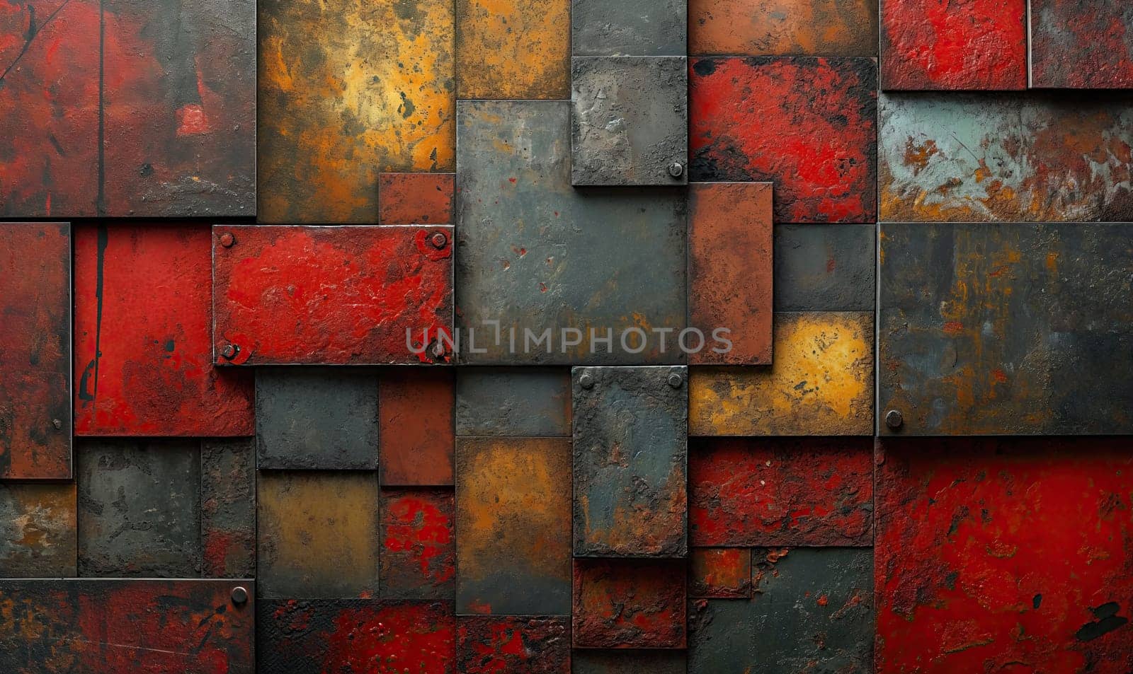 Abstract background, realistic background texture of colored rusty iron. by Fischeron