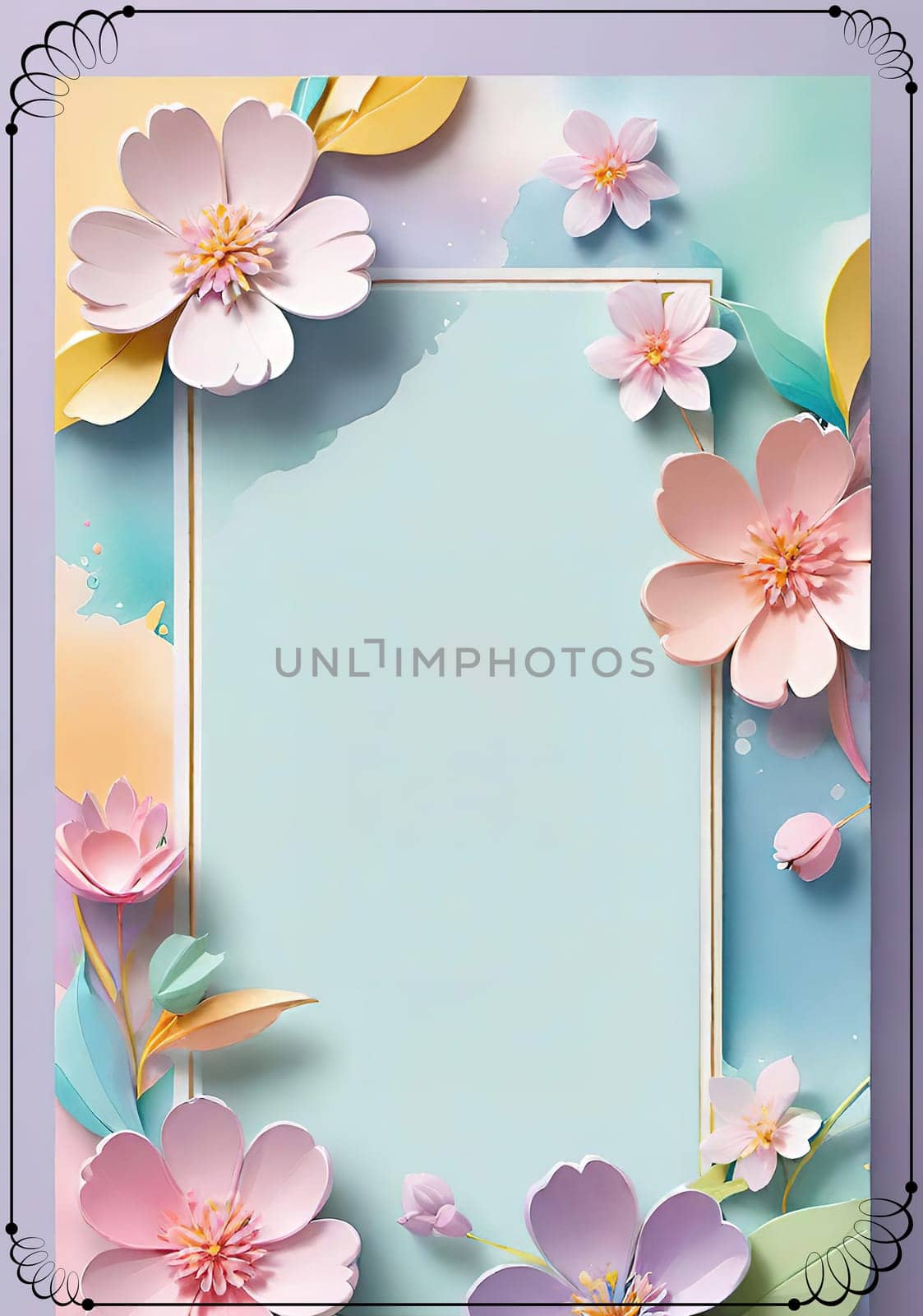 Spring flowers frame with copy space for your text. by yilmazsavaskandag