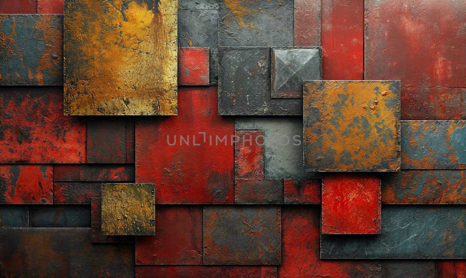 Abstract background, realistic background texture of colored rusty iron. by Fischeron