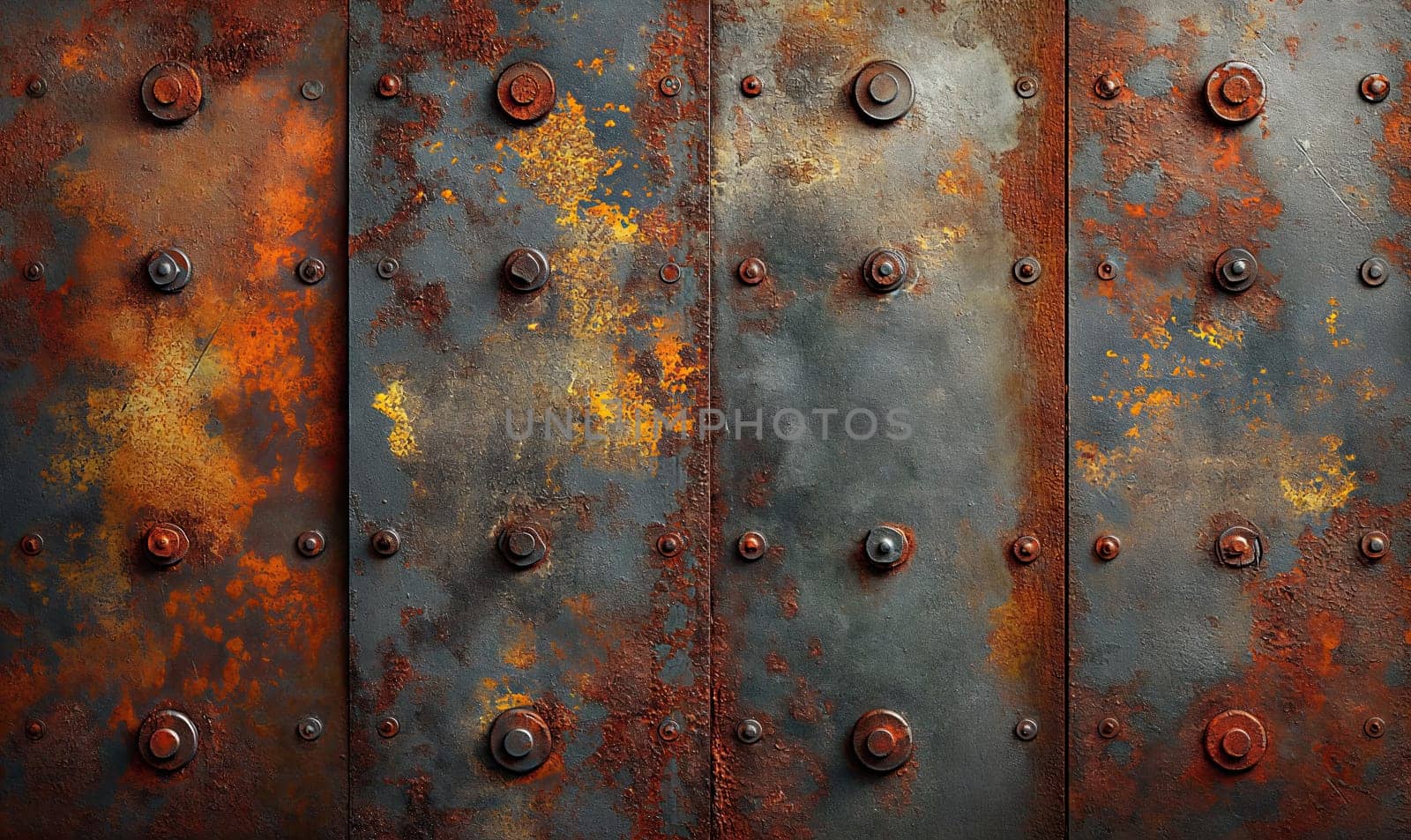 Industrial colored background with metal textures. by Fischeron