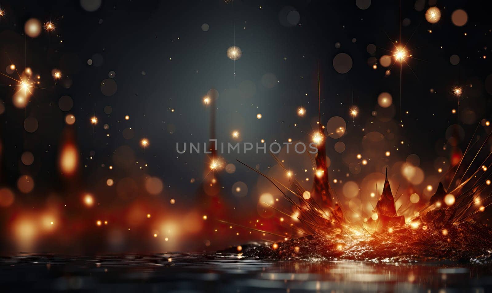 Abstract blurred background with light effects. Selective soft focus.