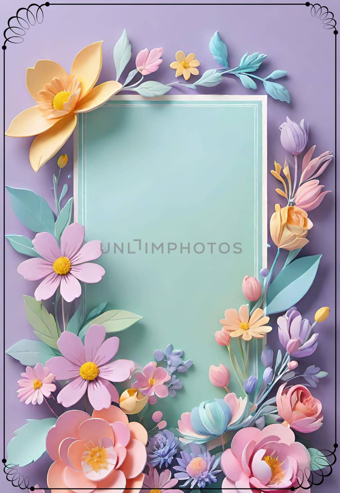 Spring flowers frame with copy space for your text. by yilmazsavaskandag