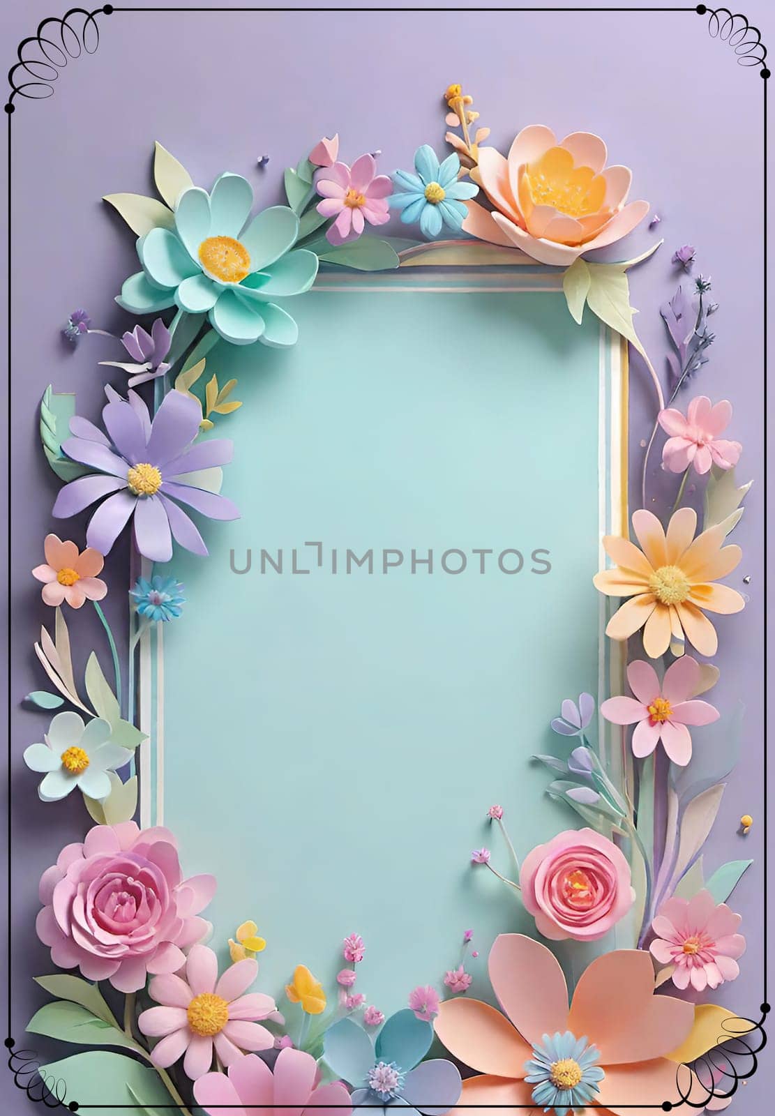 Spring flowers frame with copy space for your text. by yilmazsavaskandag