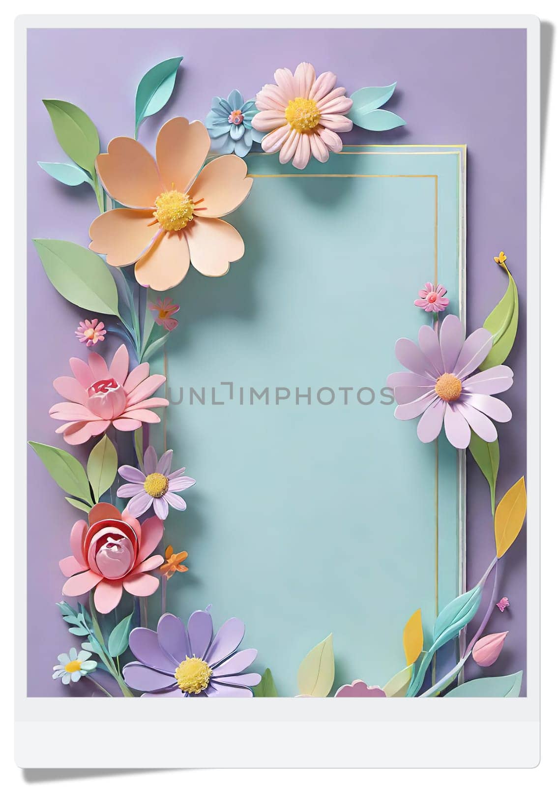 Spring flowers frame with copy space for your text. by yilmazsavaskandag