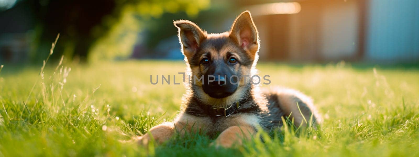 puppy in a field in nature. Selective focus. animal.