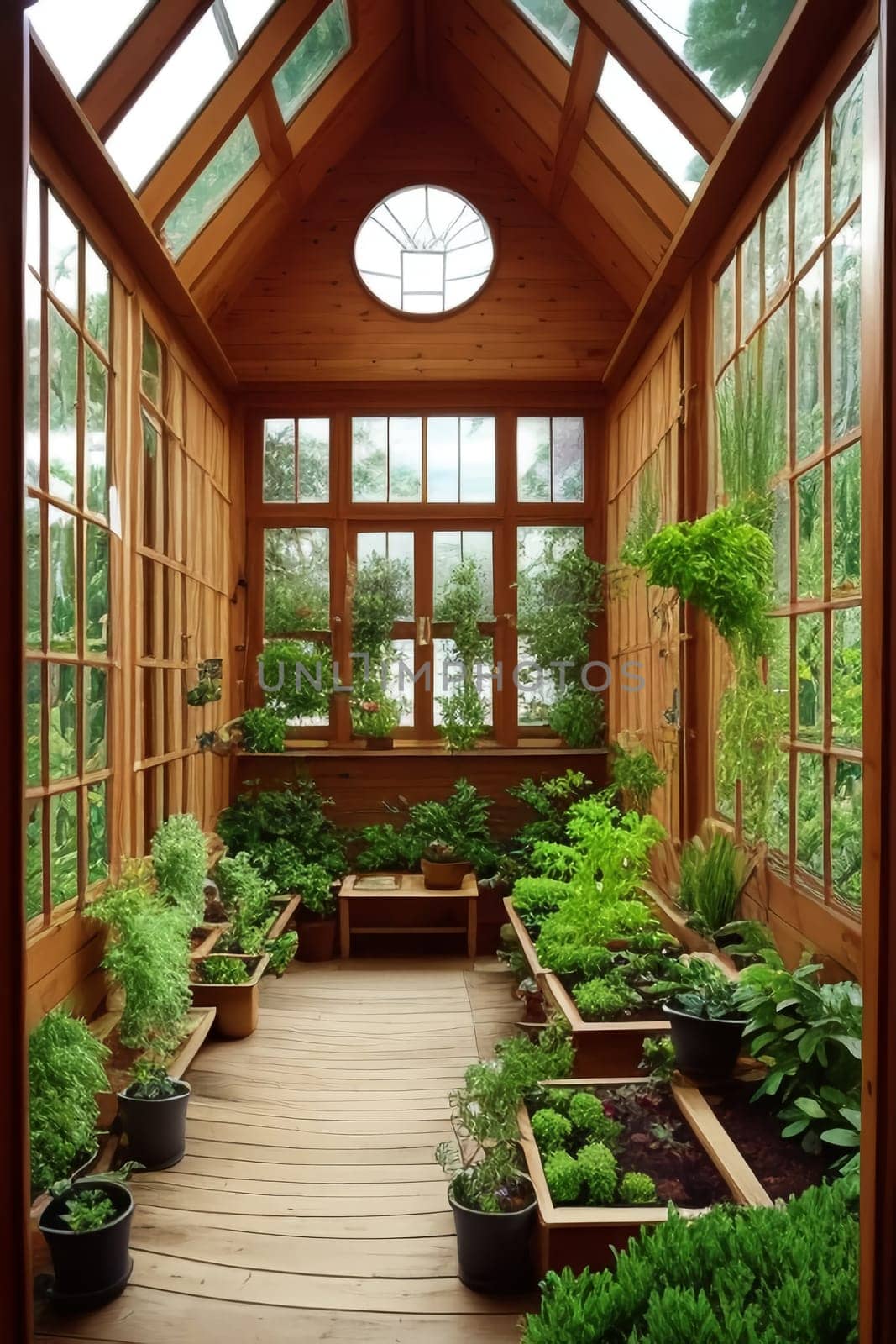 A spacious botanical garden in a large greenhouse. The concept of gardening and gardening