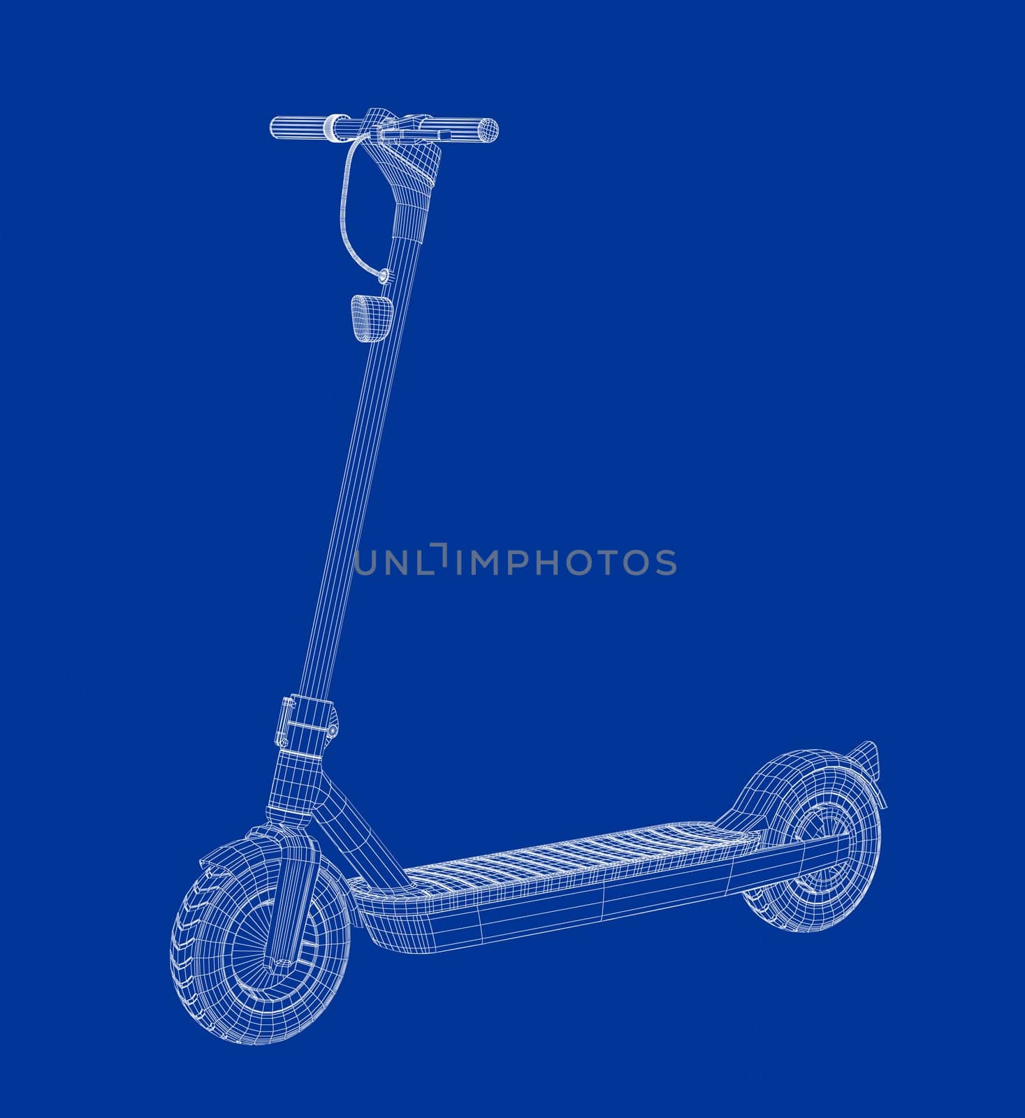 3D wire-frame model of electric scooter