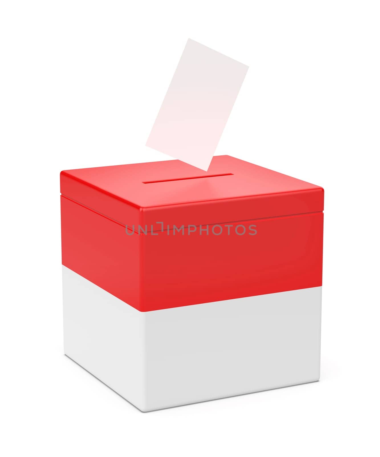Ballot box with national flag of Indonesia by magraphics