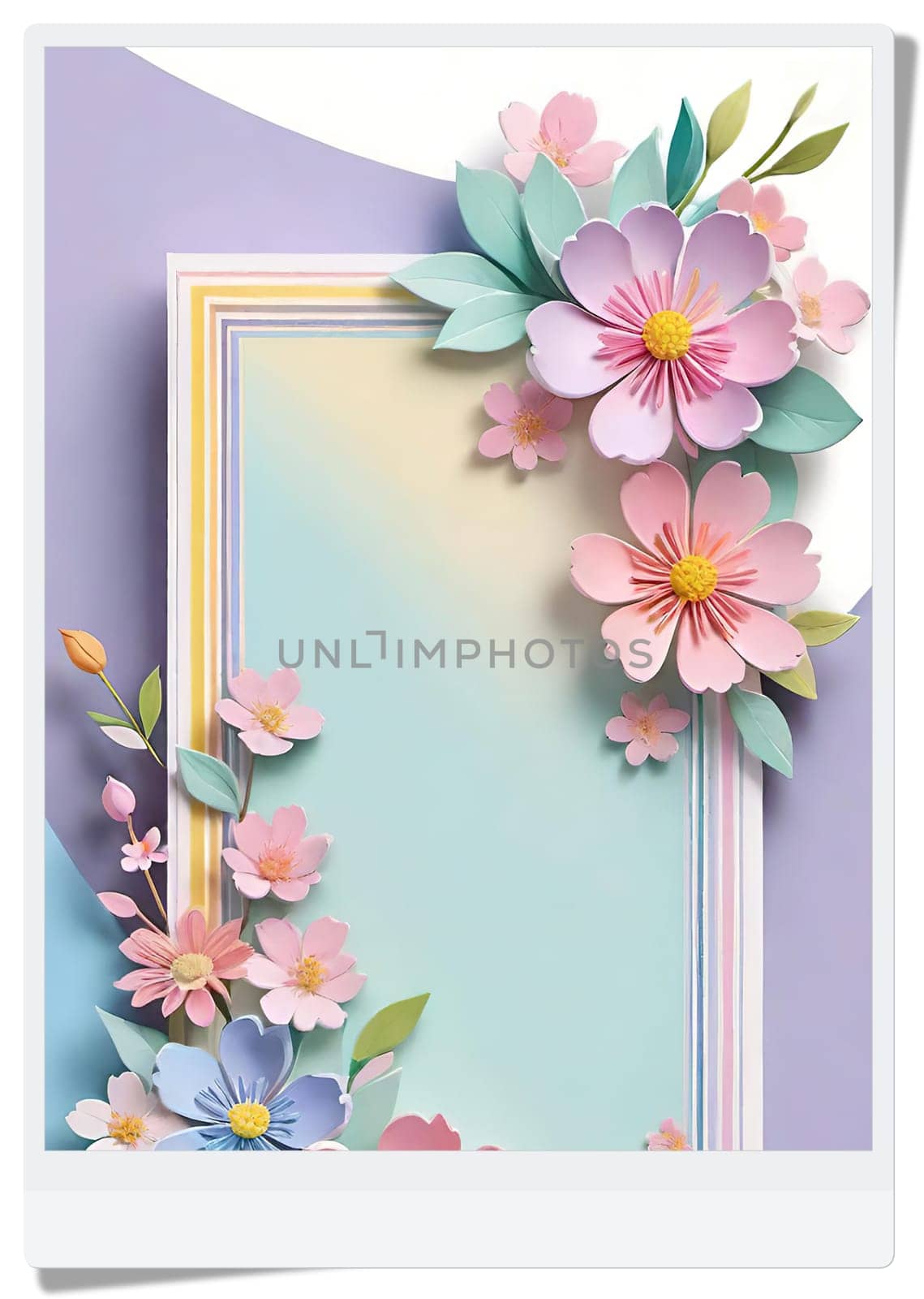 Spring flowers frame with copy space for your text. by yilmazsavaskandag