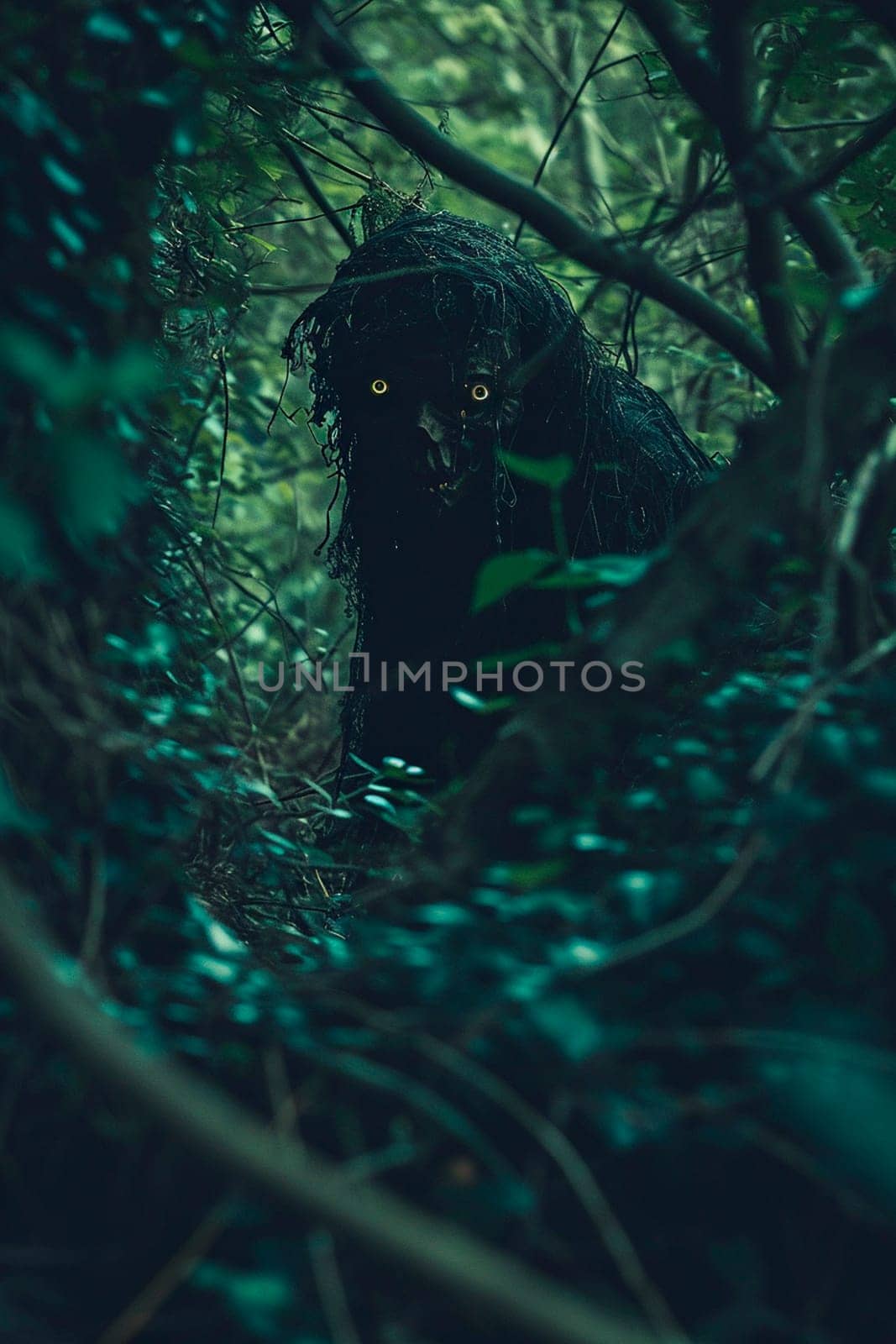 Scary monster in the forest. Selective focus. by mila1784