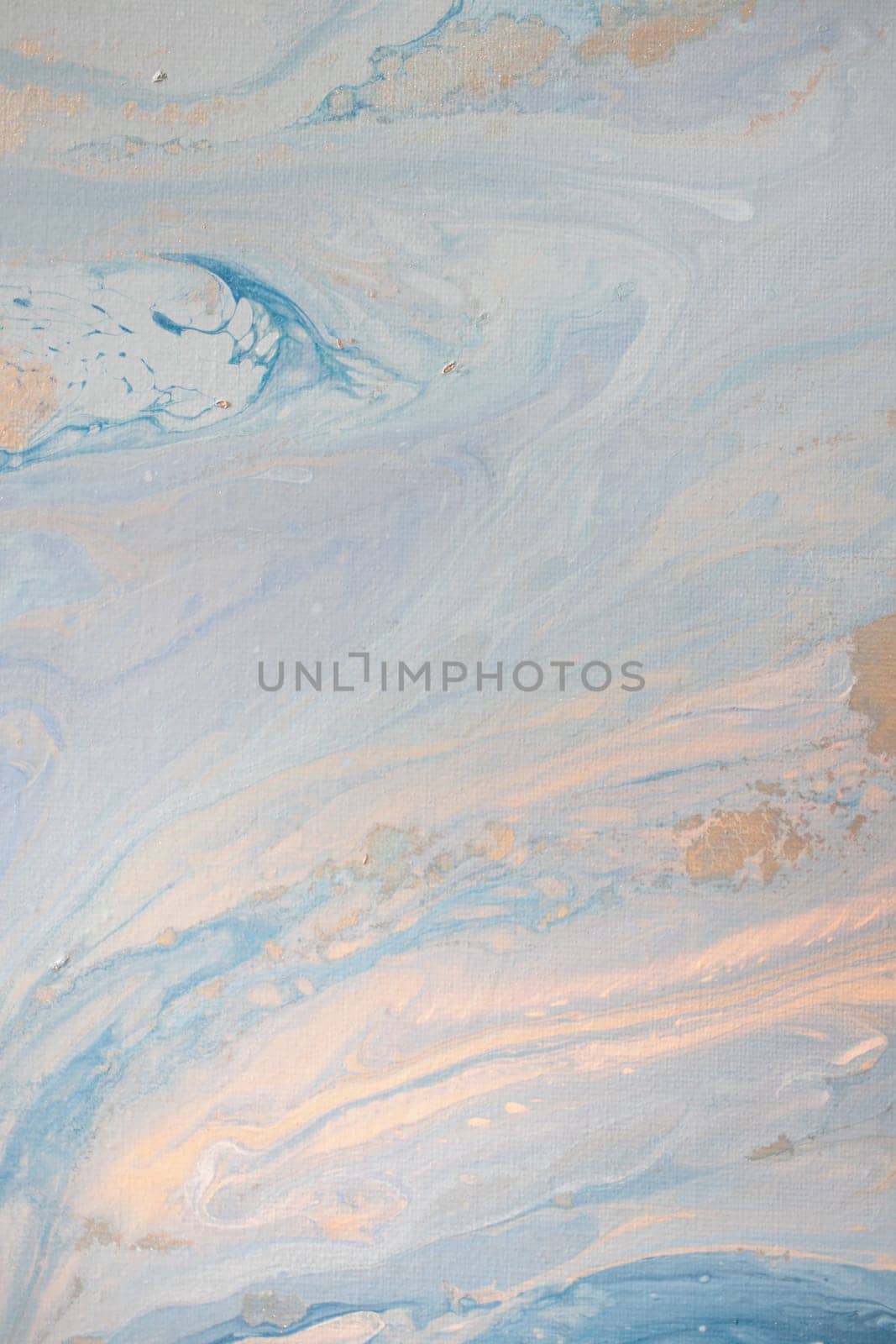 Abstract fluid acrylic painting. Marbled blue abstract background. by MariDein