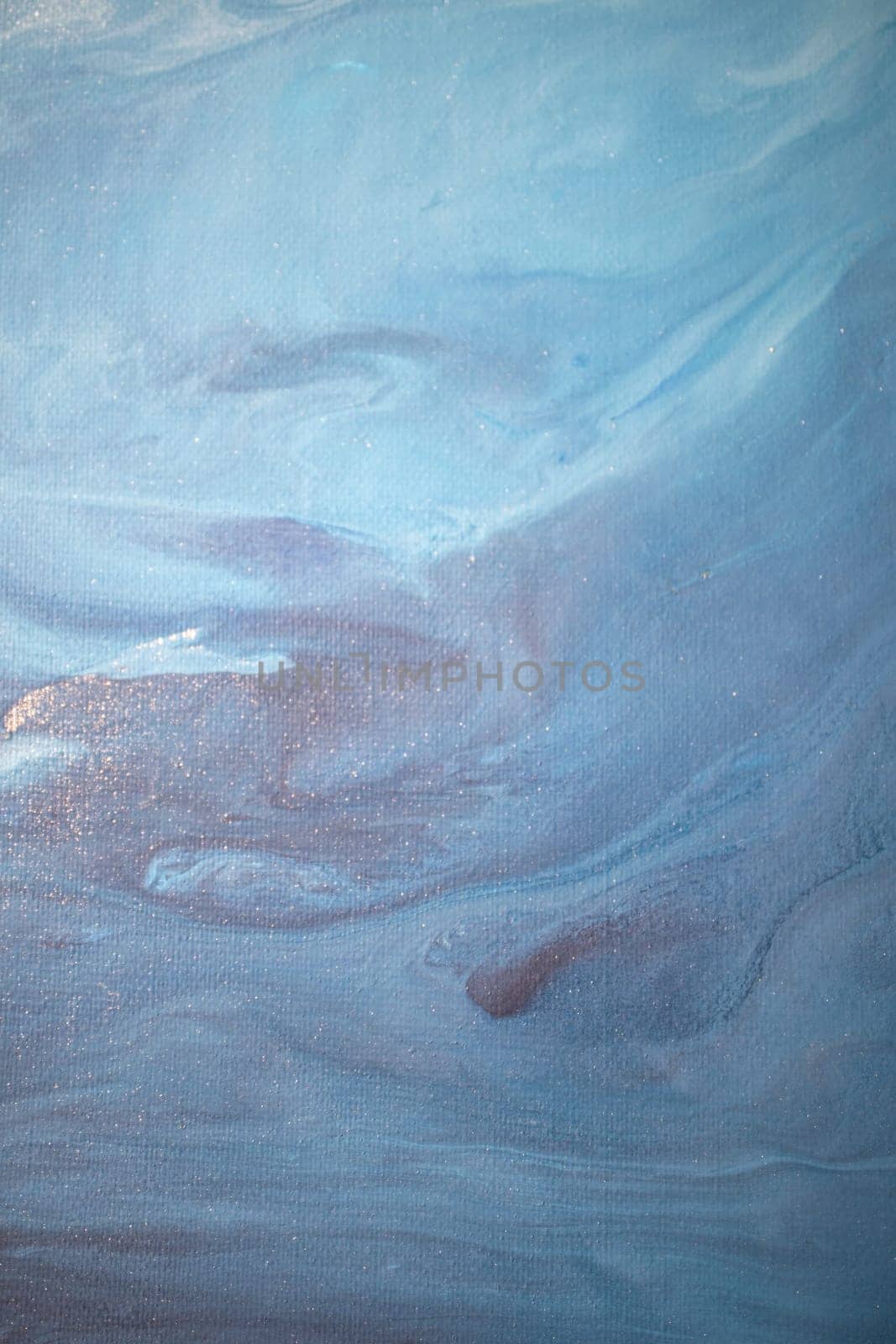 Abstract fluid acrylic painting. Marbled blue abstract background. by MariDein