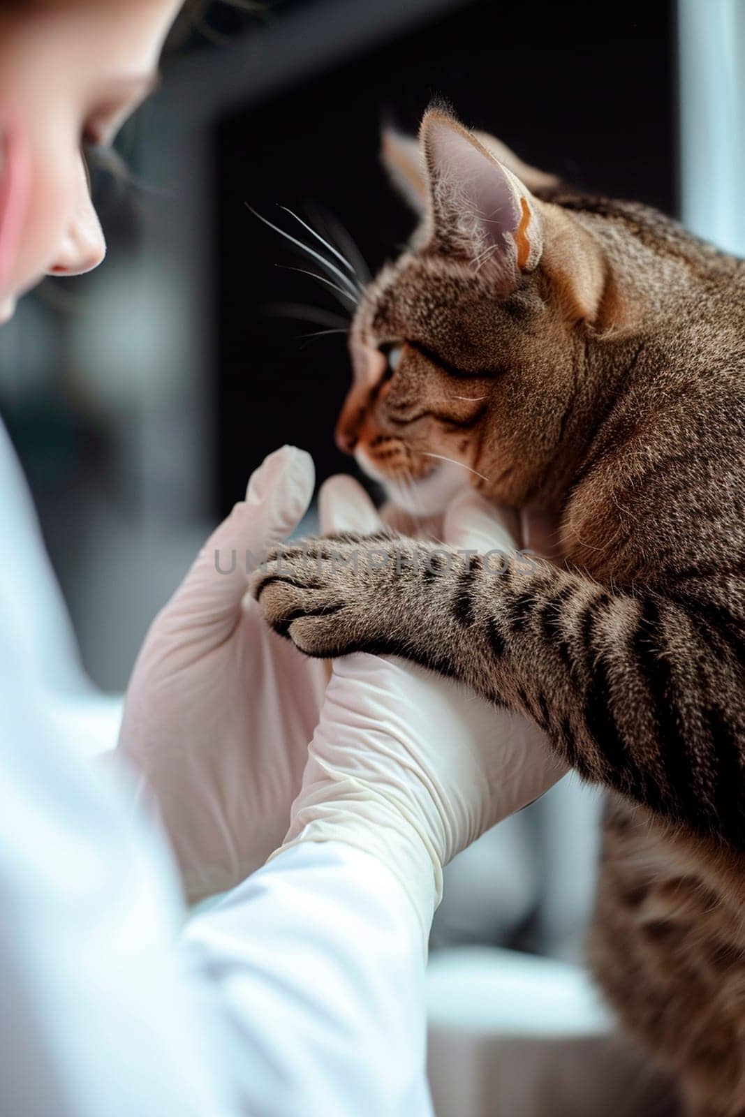 A veterinarian treats animals in a clinic. Selective focus. by mila1784