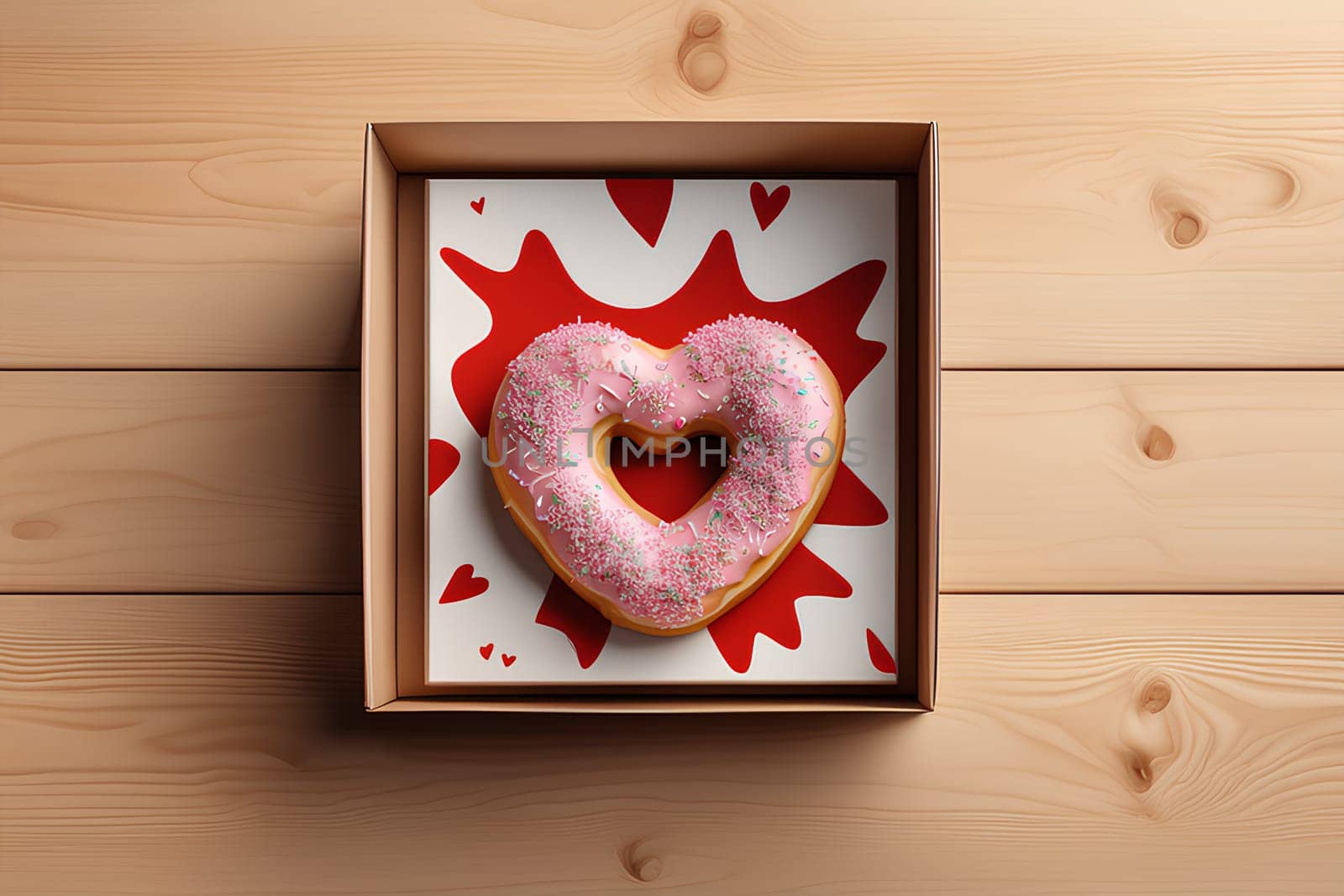 Donut in the shape of a heart. Valentine's Day Gift Concept. by Annu1tochka