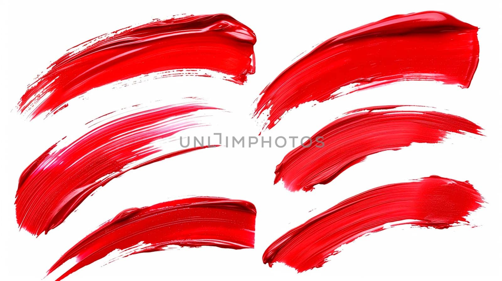 Lipstick strokes isolate on a white background. Selective focus. by mila1784