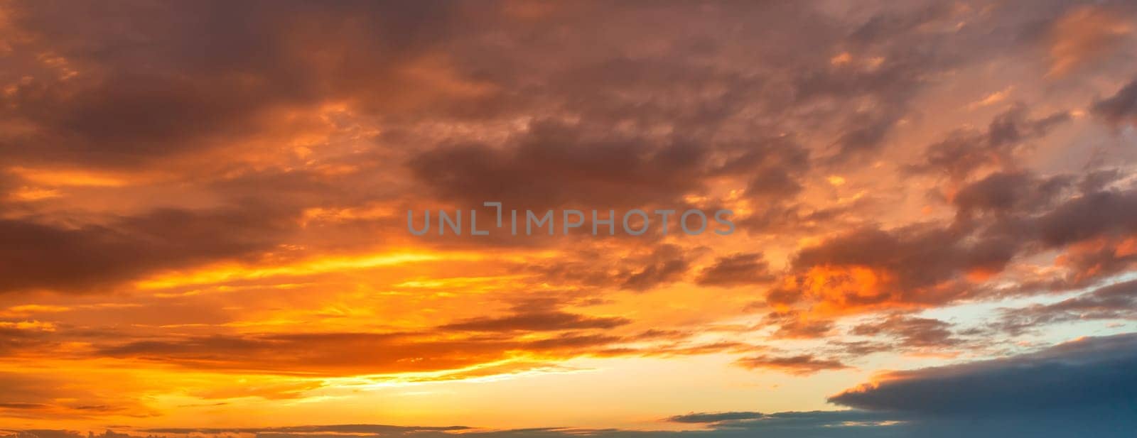 Dramatic colorful clouds in the sky. Panoramic view.	 by EdVal