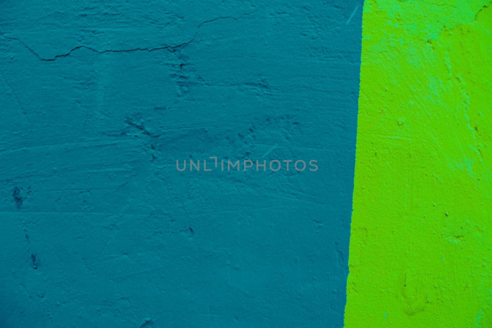 Wall Painted Two Tone. Abstract background of blue and green colors.