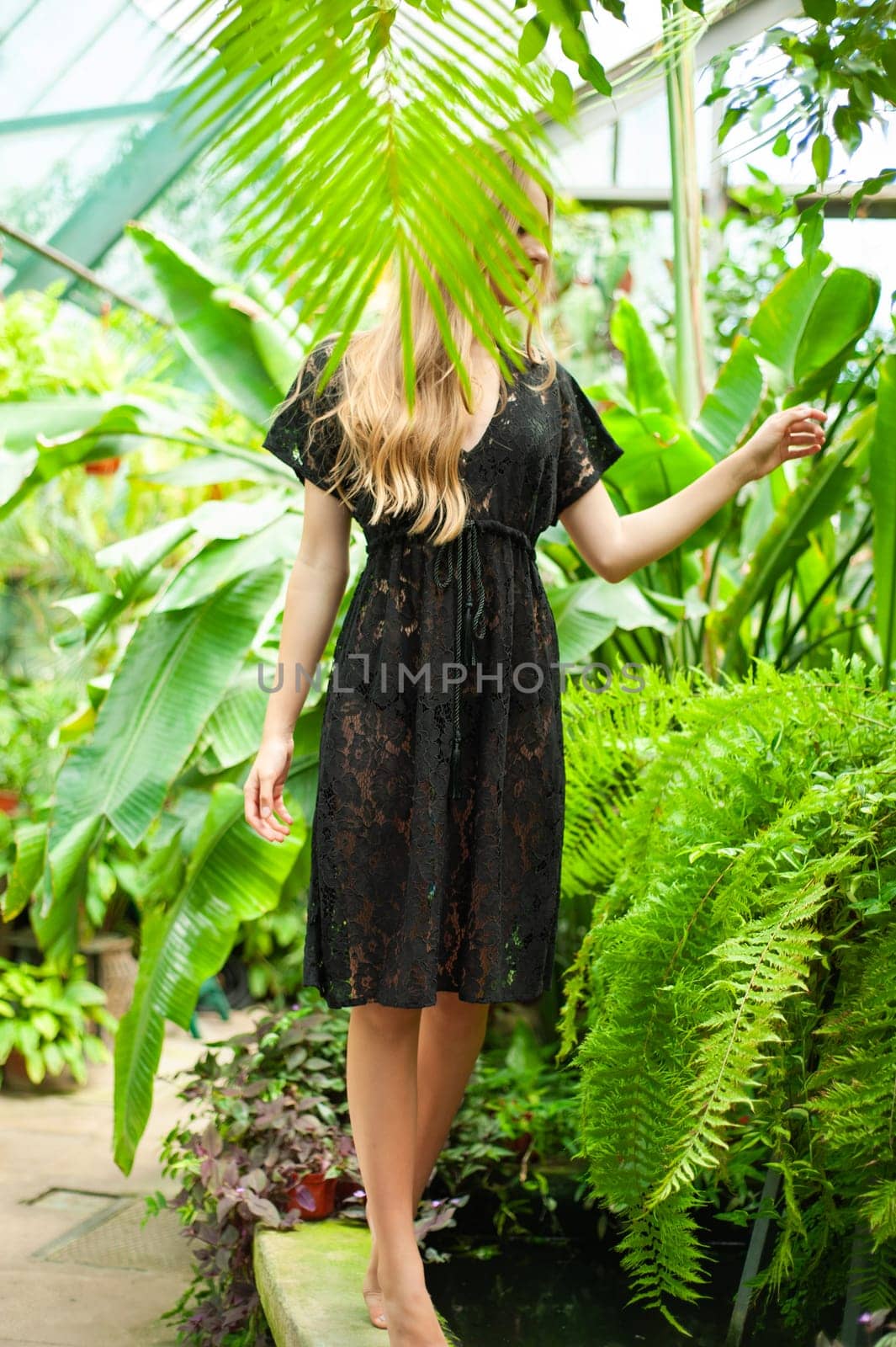 Woman wearing summer clothes on tropical resort