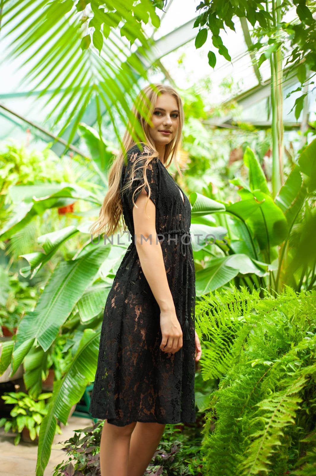 Woman wearing summer clothes on tropical resort