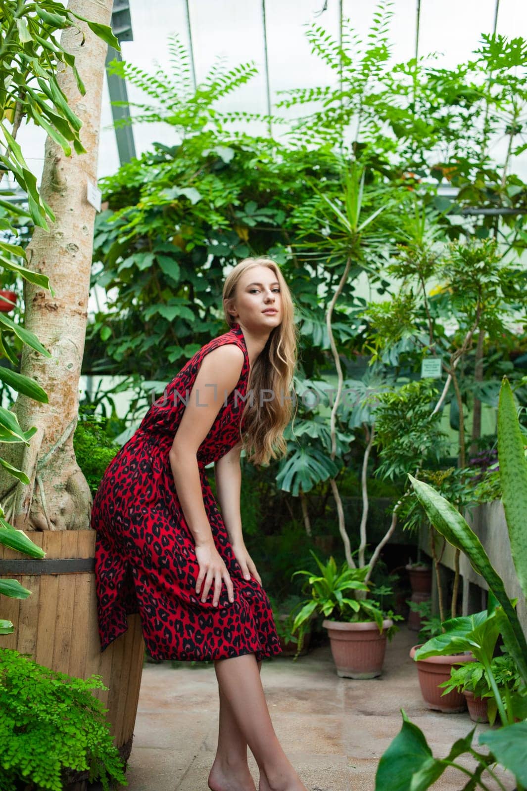 Woman wearing summer clothes on tropical resort