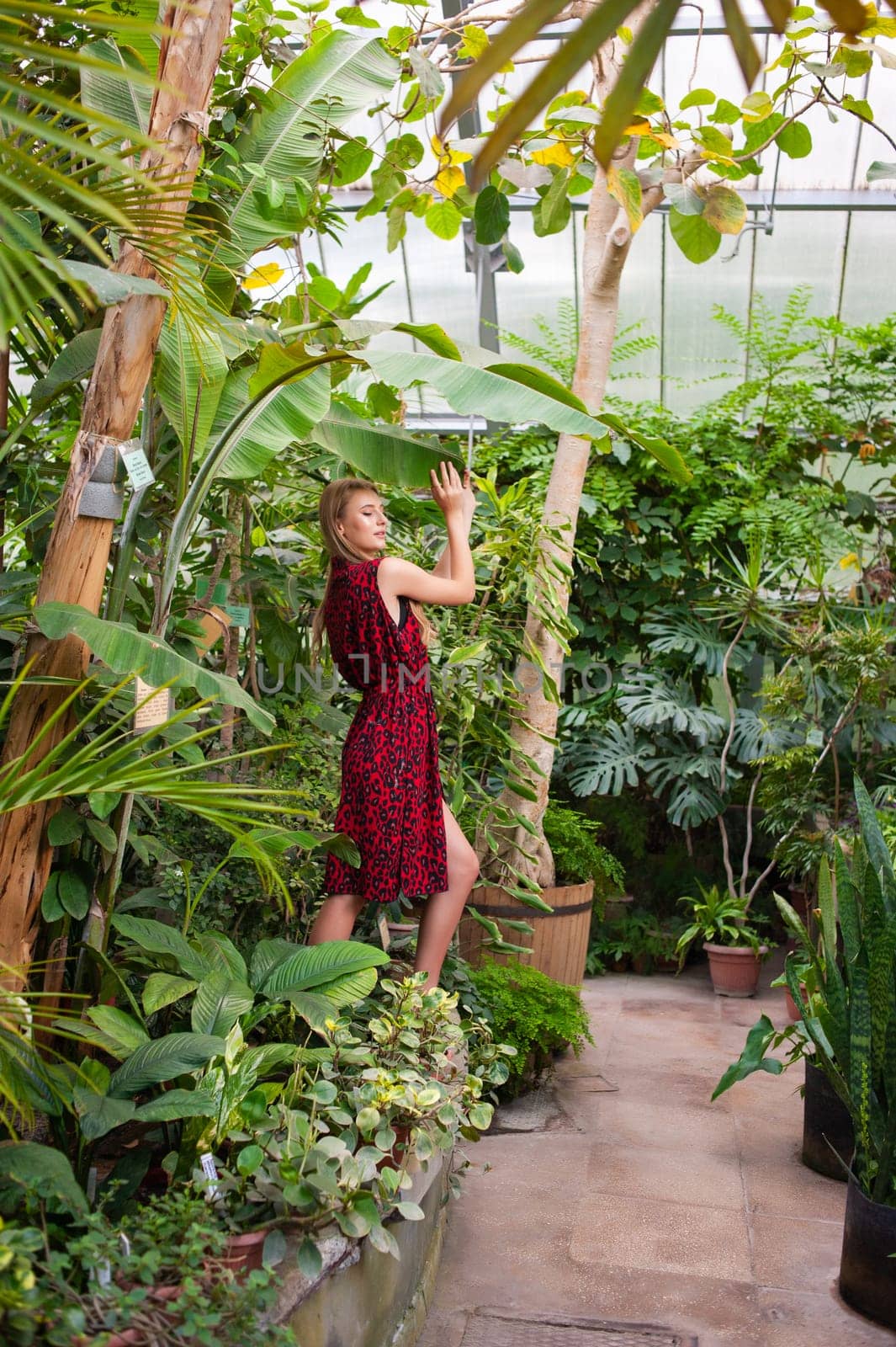 Woman wearing summer clothes on tropical resort