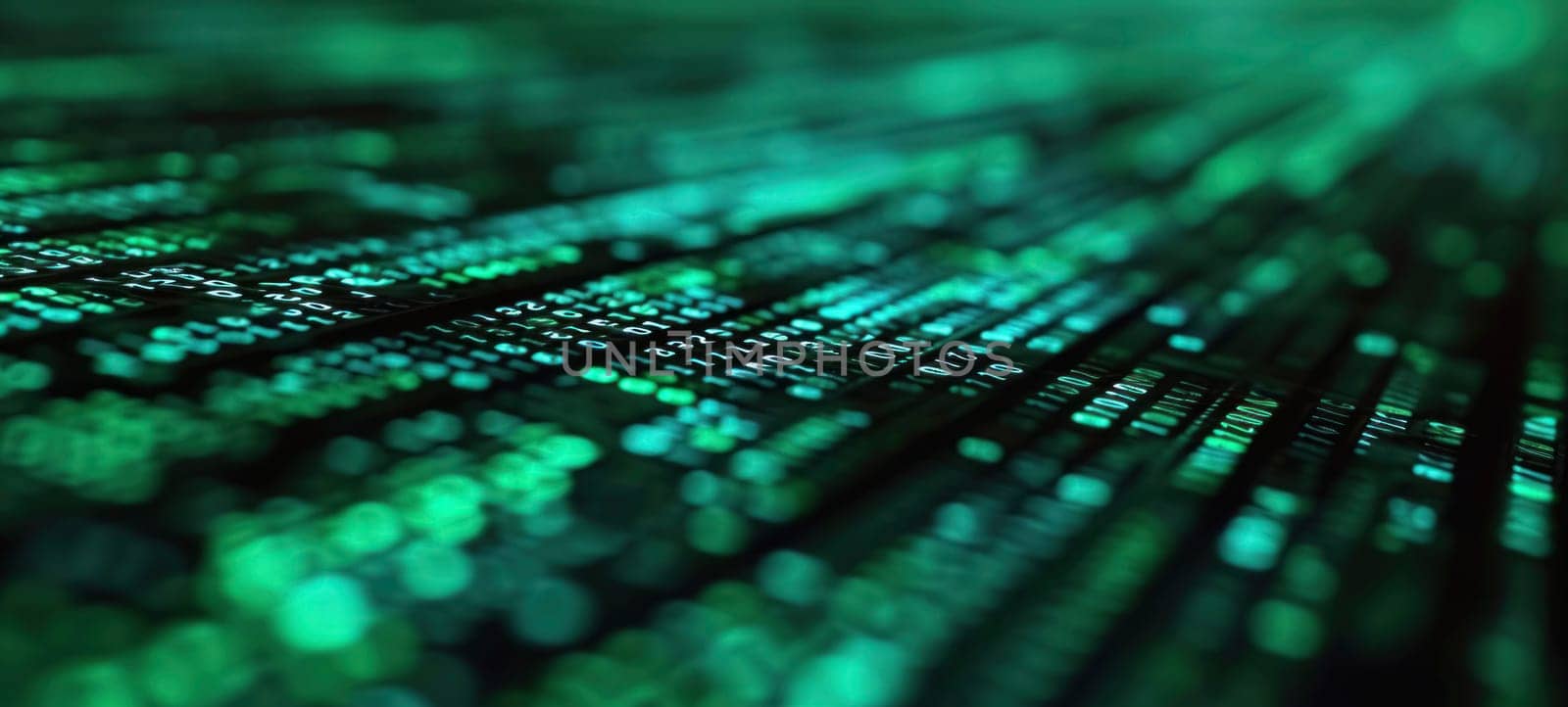 Green Binary Code Data Technology Background by andreyz