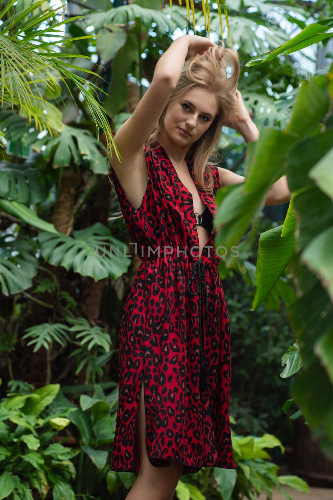 Woman wearing summer clothes on tropical resort